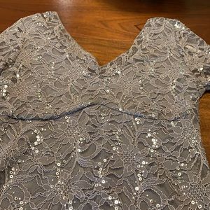 Boston Proper Silver Sequenced Dressy Top